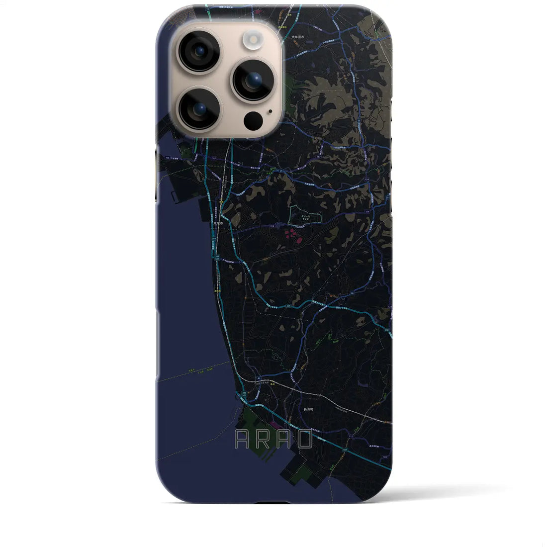 【荒尾(熊本県)】地図柄iPhoneケース(バックカバータイプ)