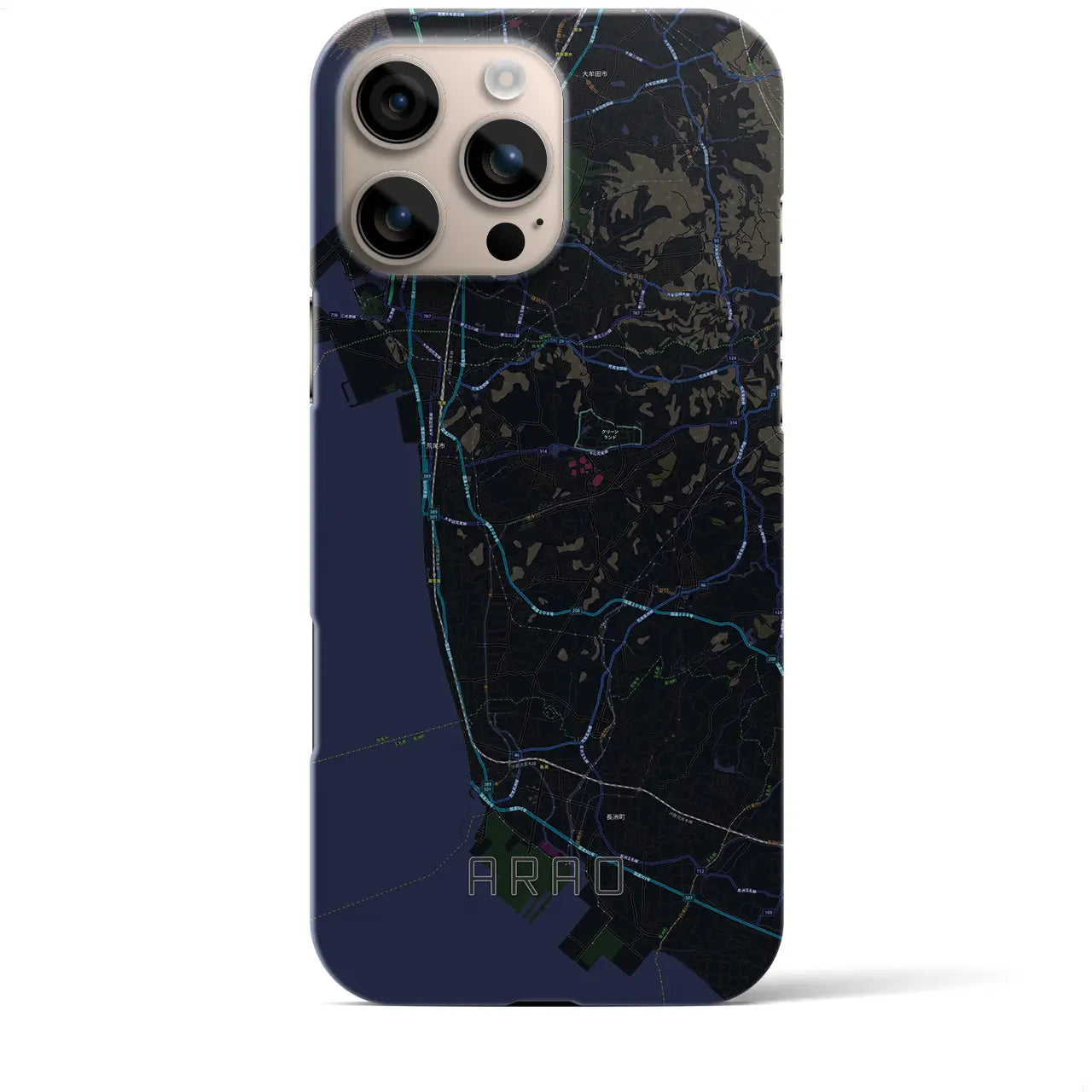 【荒尾(熊本県)】地図柄iPhoneケース(バックカバータイプ)