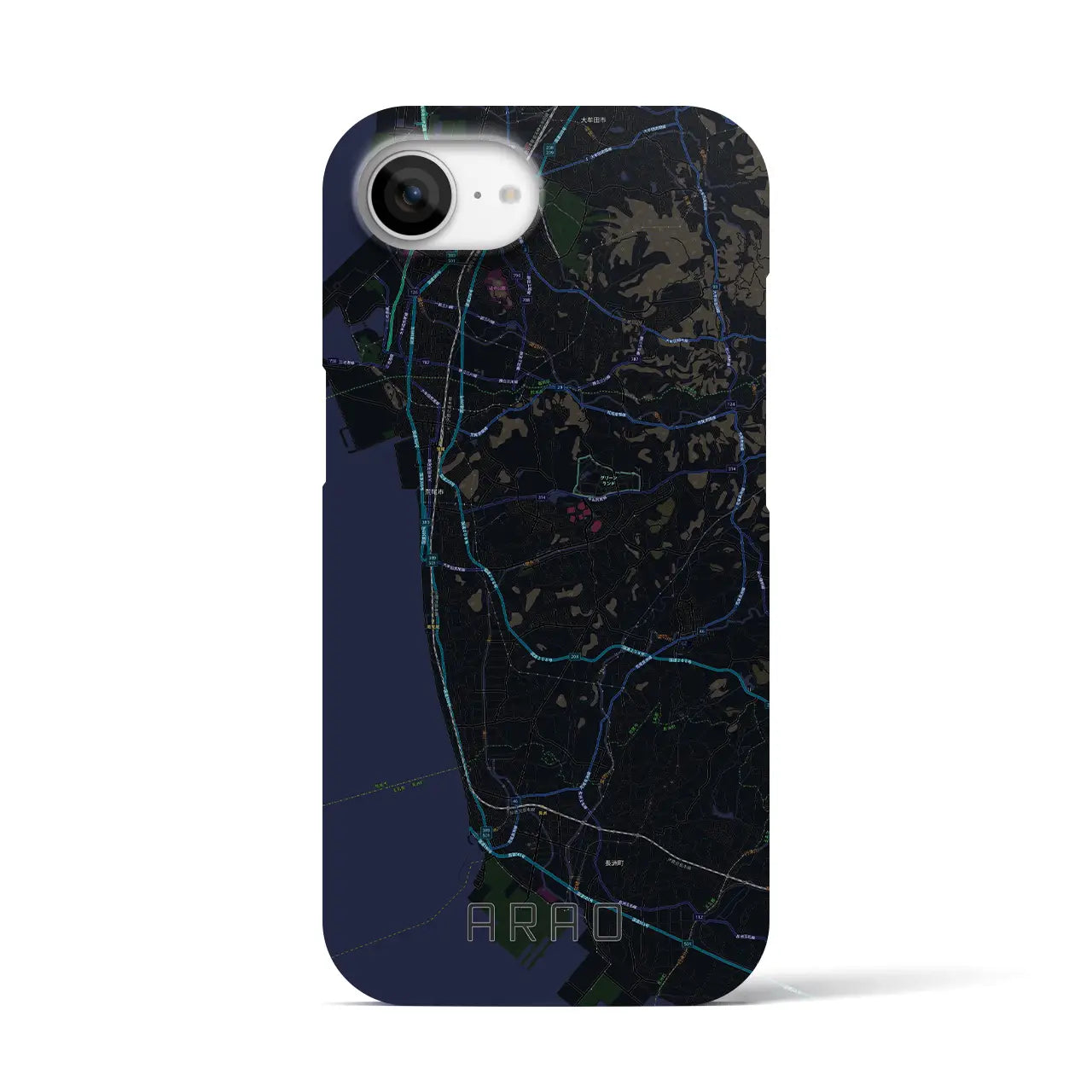 【荒尾(熊本県)】地図柄iPhoneケース(バックカバータイプ)