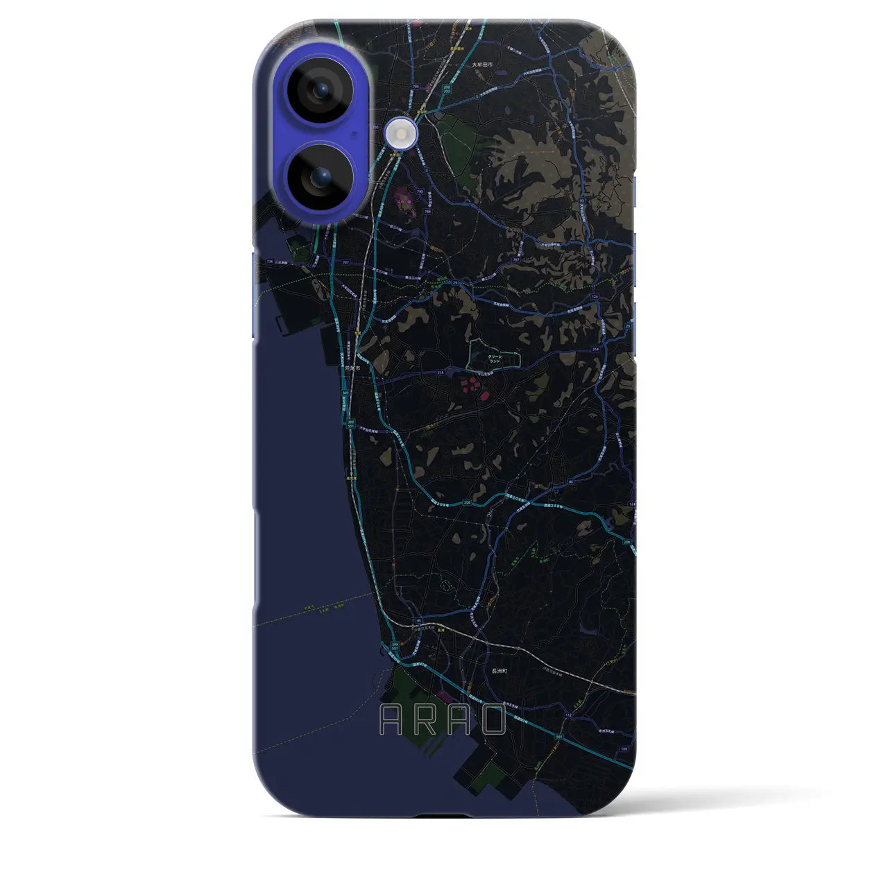 【荒尾(熊本県)】地図柄iPhoneケース(バックカバータイプ)