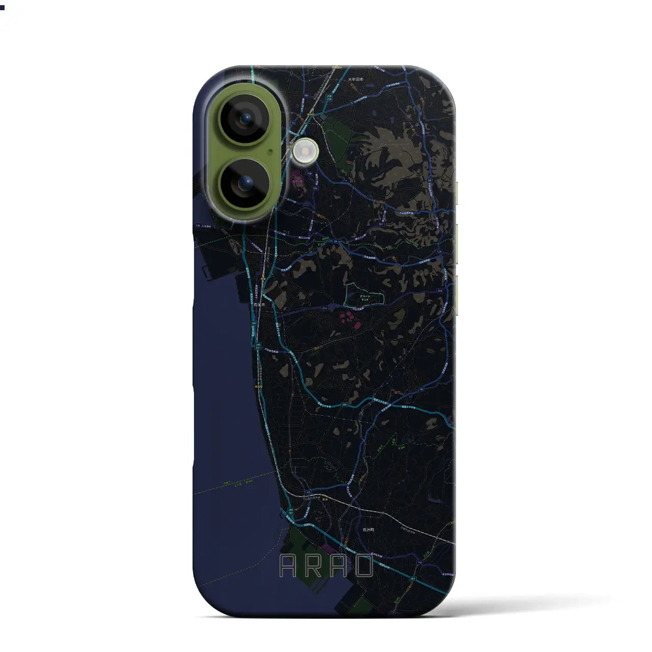 【荒尾(熊本県)】地図柄iPhoneケース(バックカバータイプ)