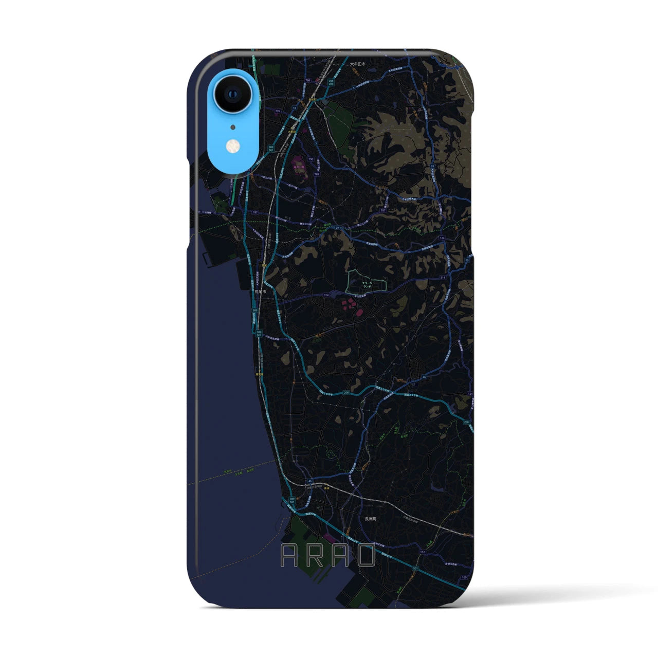 【荒尾(熊本県)】地図柄iPhoneケース(バックカバータイプ)