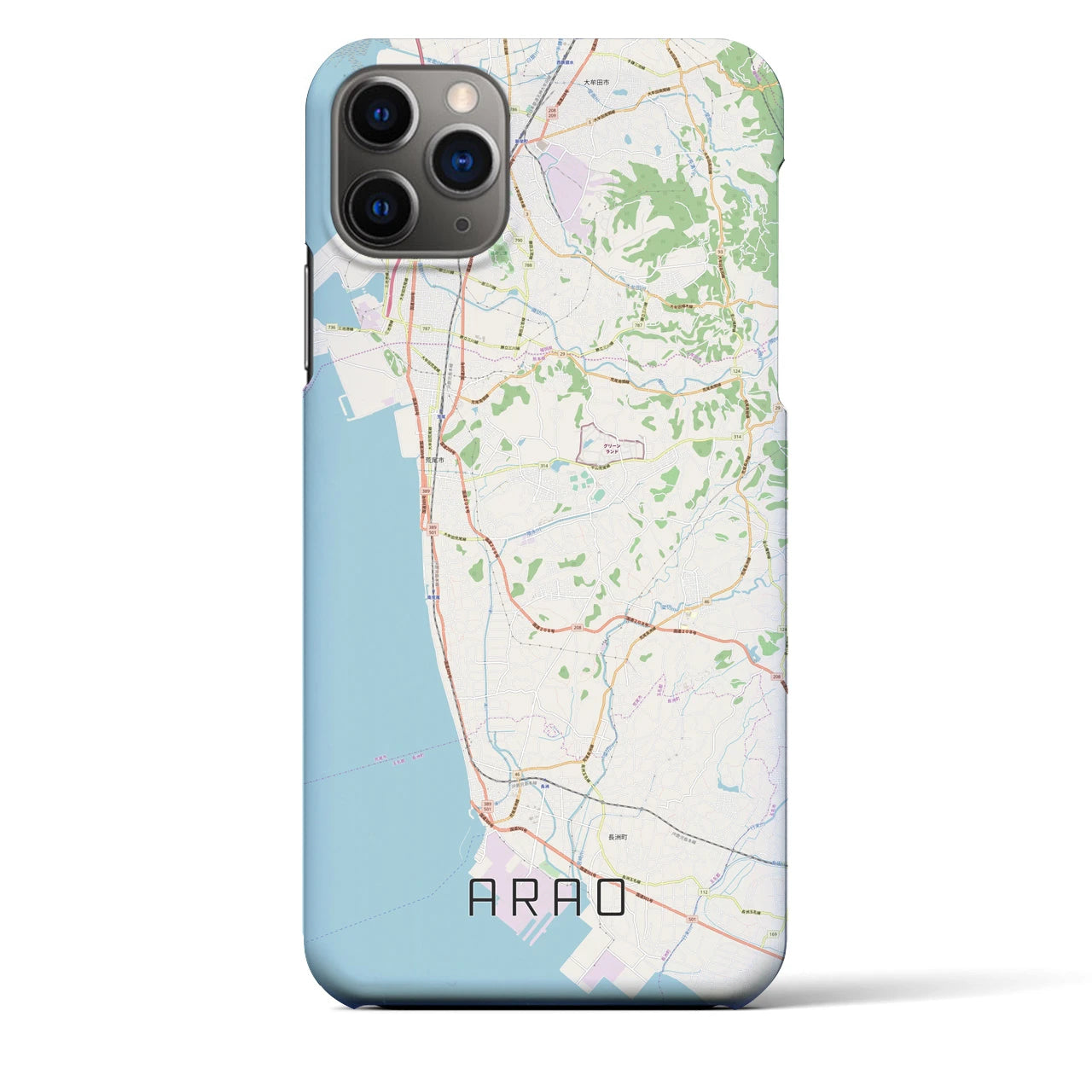 【荒尾(熊本県)】地図柄iPhoneケース(バックカバータイプ)