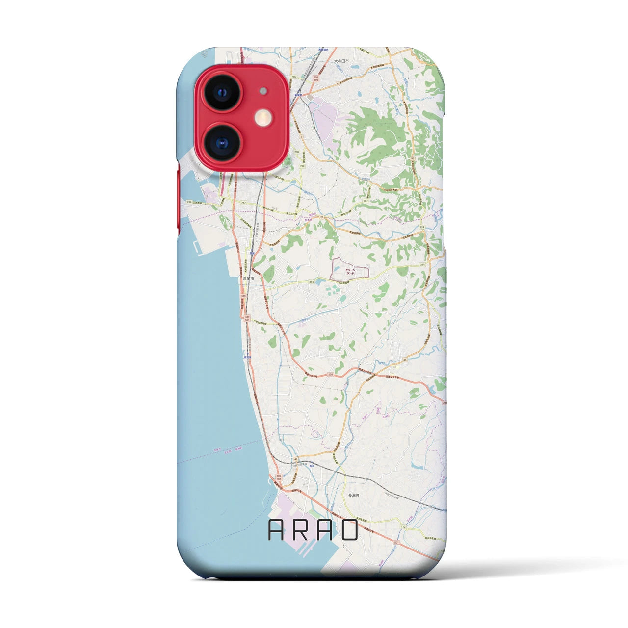 【荒尾(熊本県)】地図柄iPhoneケース(バックカバータイプ)