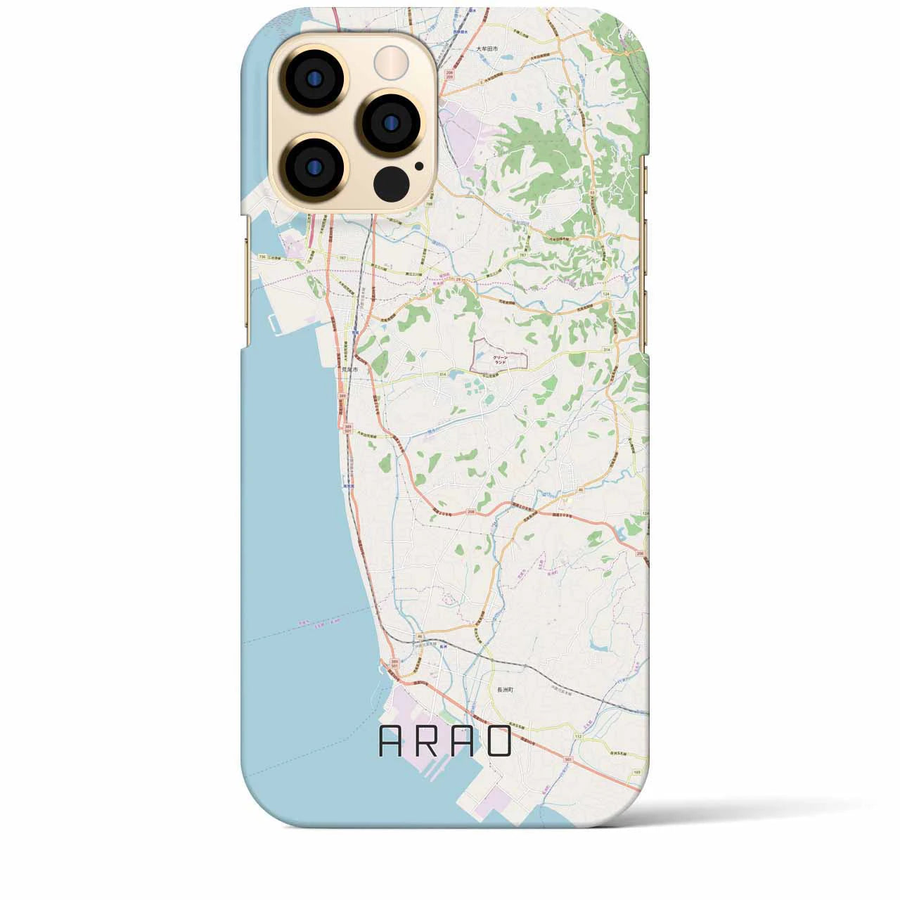 【荒尾(熊本県)】地図柄iPhoneケース(バックカバータイプ)