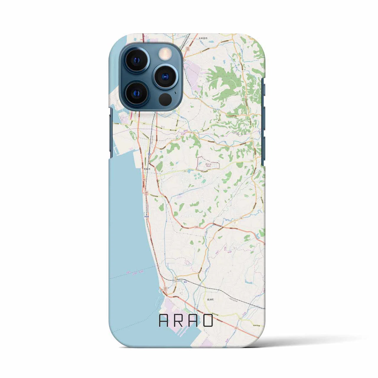 【荒尾(熊本県)】地図柄iPhoneケース(バックカバータイプ)