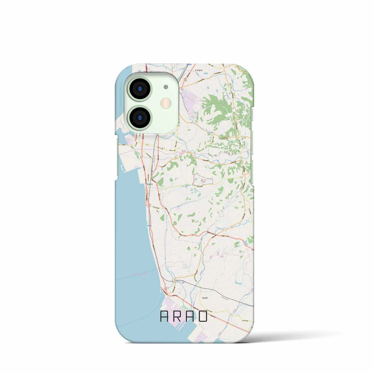 【荒尾(熊本県)】地図柄iPhoneケース(バックカバータイプ)