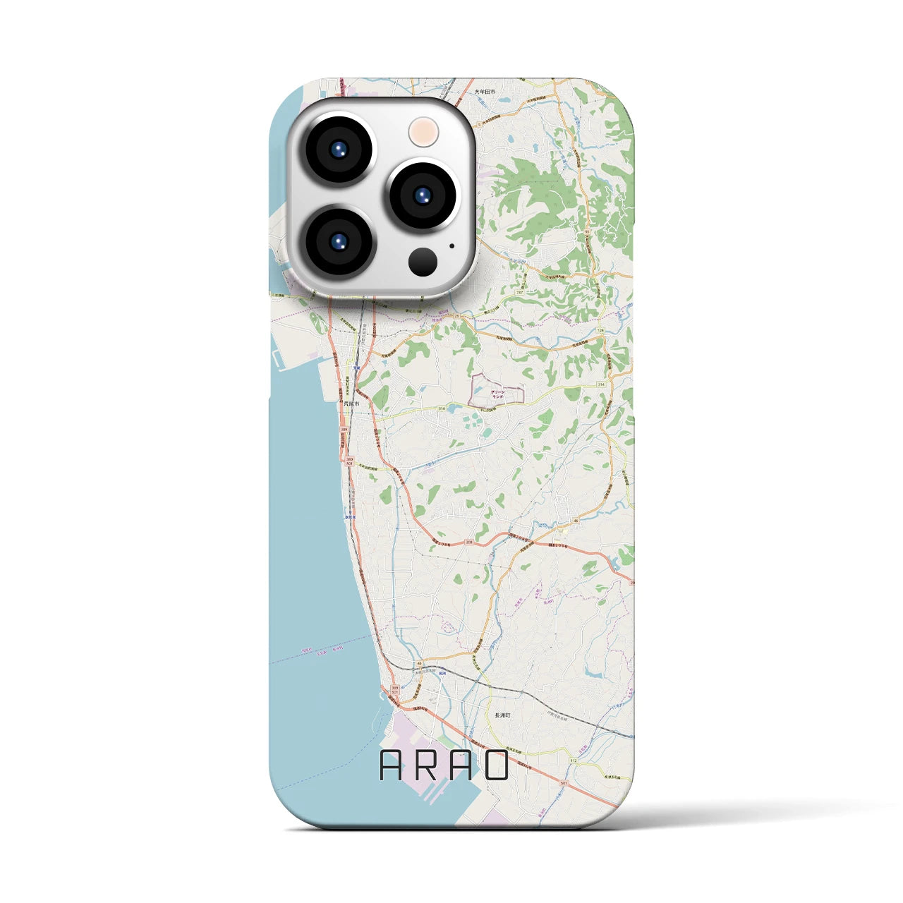 【荒尾(熊本県)】地図柄iPhoneケース(バックカバータイプ)