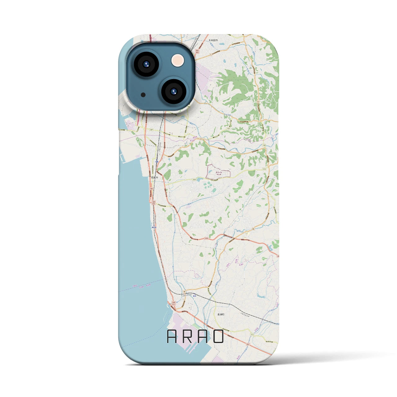【荒尾(熊本県)】地図柄iPhoneケース(バックカバータイプ)