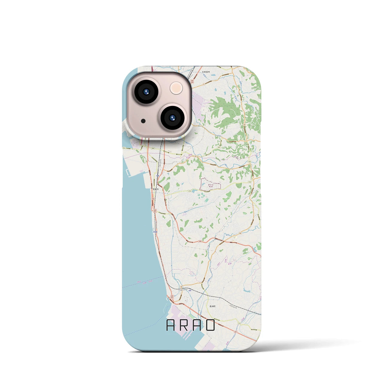 【荒尾(熊本県)】地図柄iPhoneケース(バックカバータイプ)