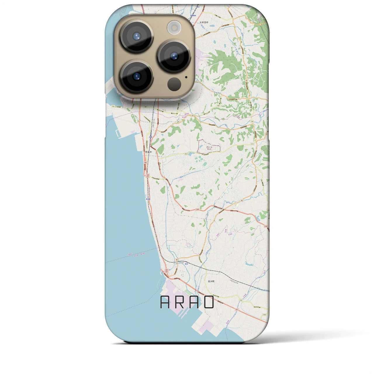 【荒尾(熊本県)】地図柄iPhoneケース(バックカバータイプ)