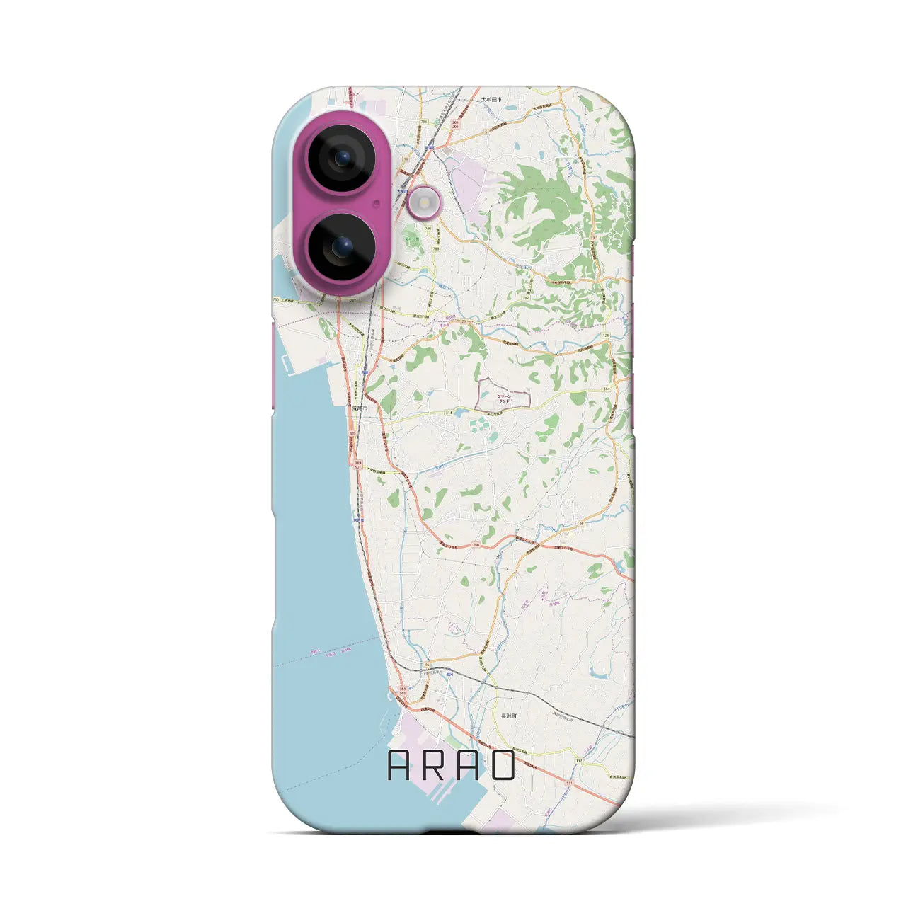 【荒尾(熊本県)】地図柄iPhoneケース(バックカバータイプ)