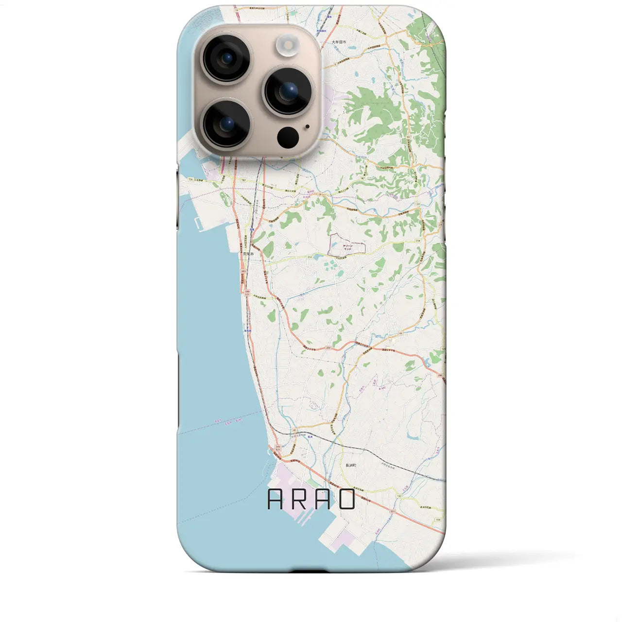 【荒尾(熊本県)】地図柄iPhoneケース(バックカバータイプ)