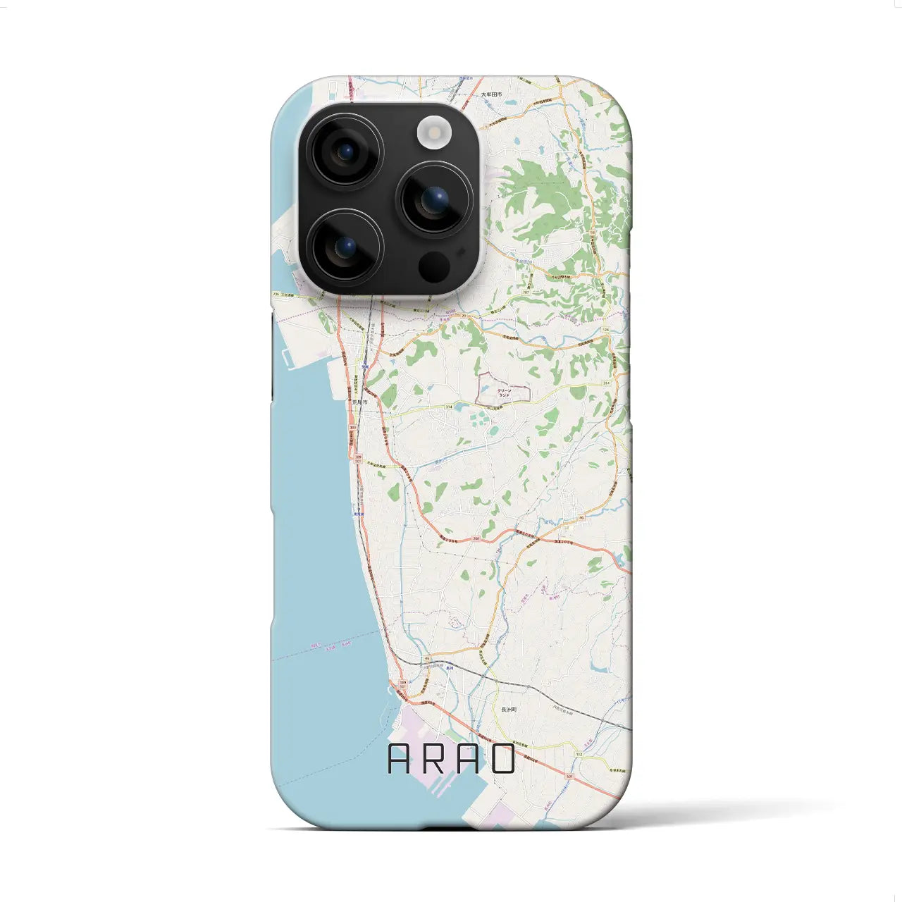 【荒尾(熊本県)】地図柄iPhoneケース(バックカバータイプ)