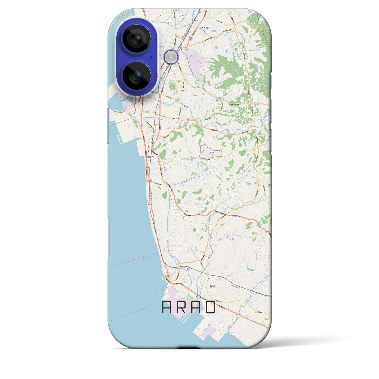 【荒尾(熊本県)】地図柄iPhoneケース(バックカバータイプ)ナチュラル・iPhone 16 Pro Max 用
