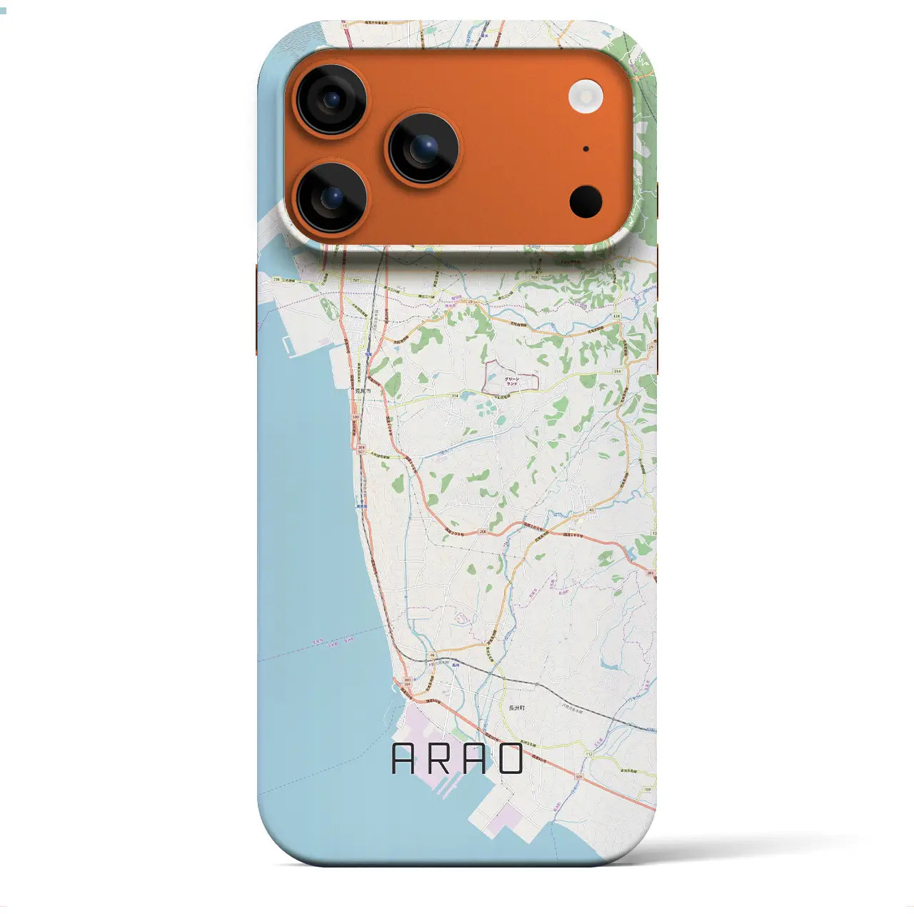 【荒尾(熊本県)】地図柄iPhoneケース(バックカバータイプ)