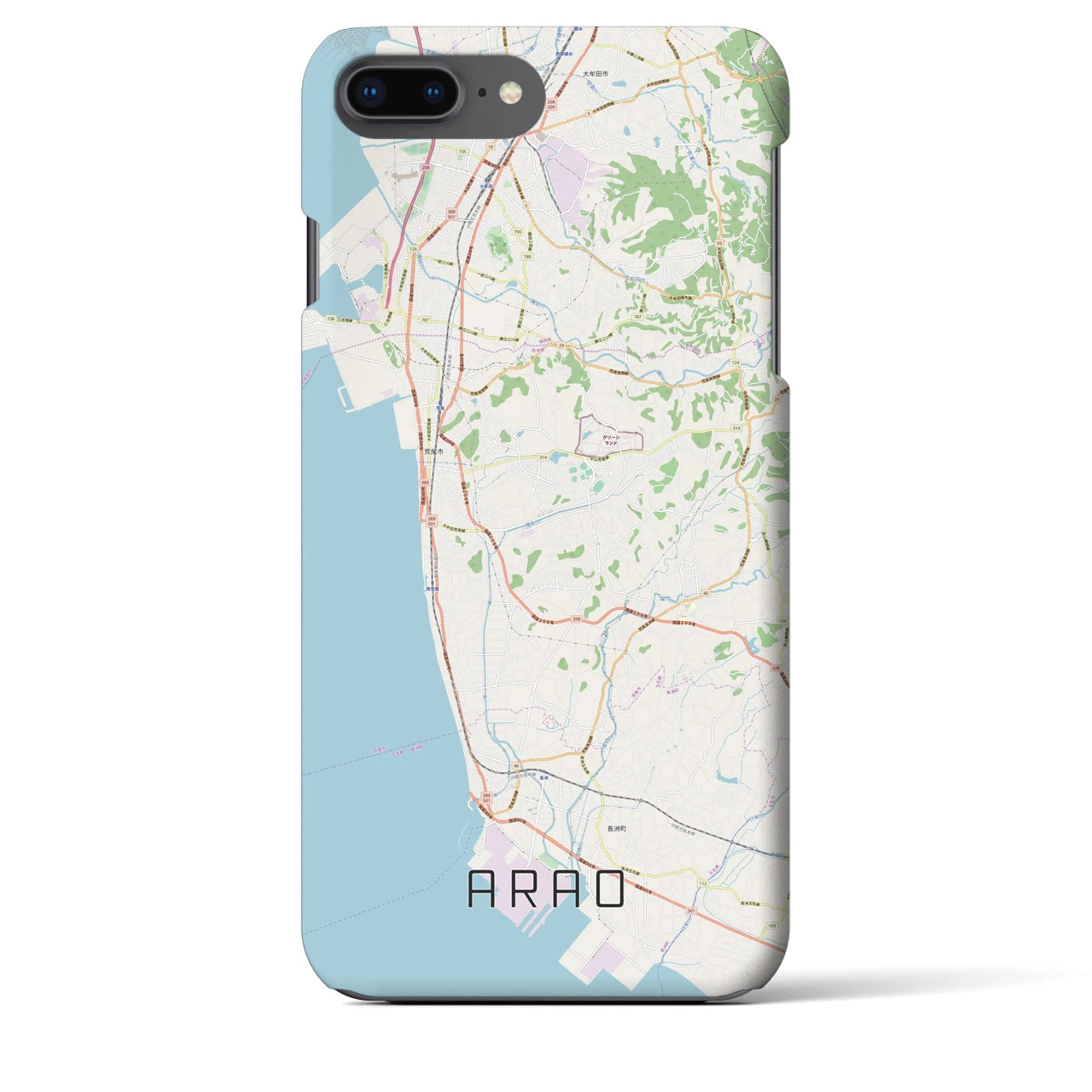 【荒尾(熊本県)】地図柄iPhoneケース(バックカバータイプ)