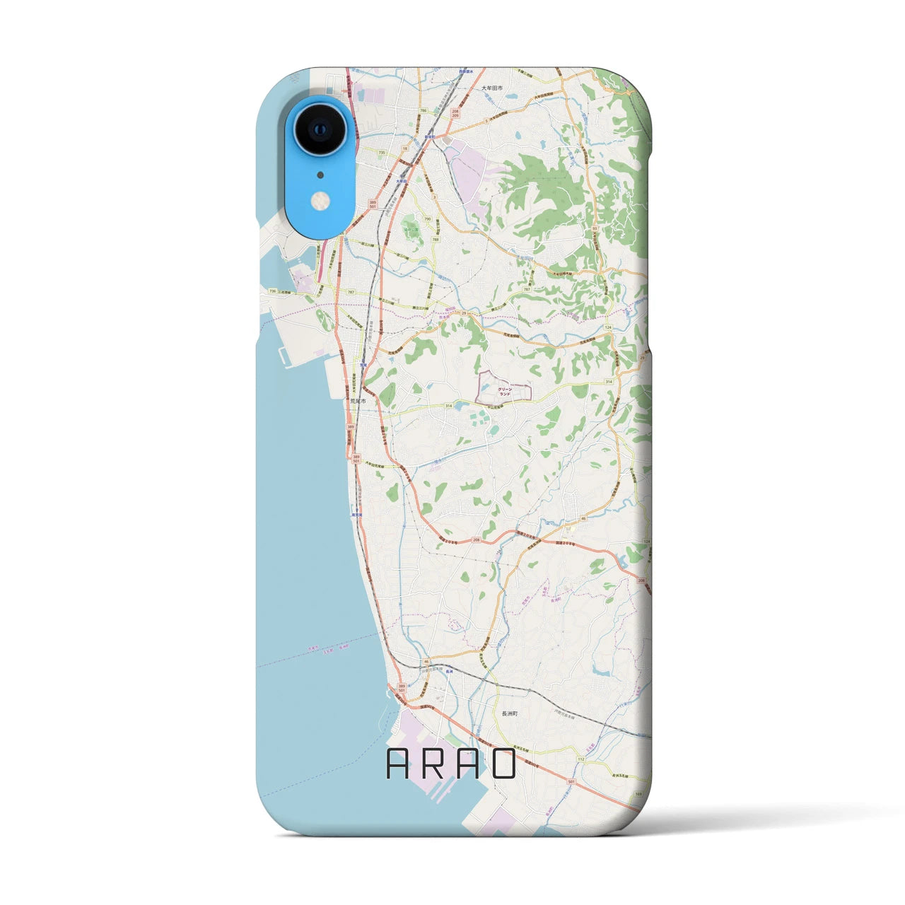 【荒尾(熊本県)】地図柄iPhoneケース(バックカバータイプ)