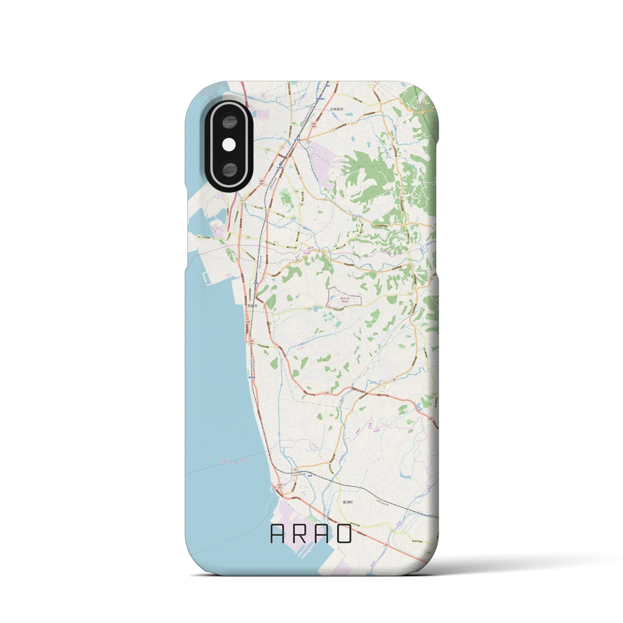 【荒尾(熊本県)】地図柄iPhoneケース(バックカバータイプ)