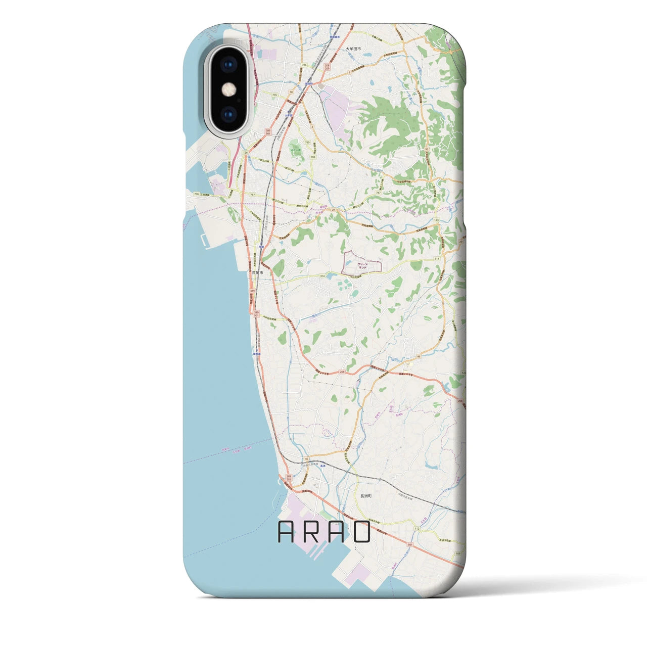 【荒尾(熊本県)】地図柄iPhoneケース(バックカバータイプ)