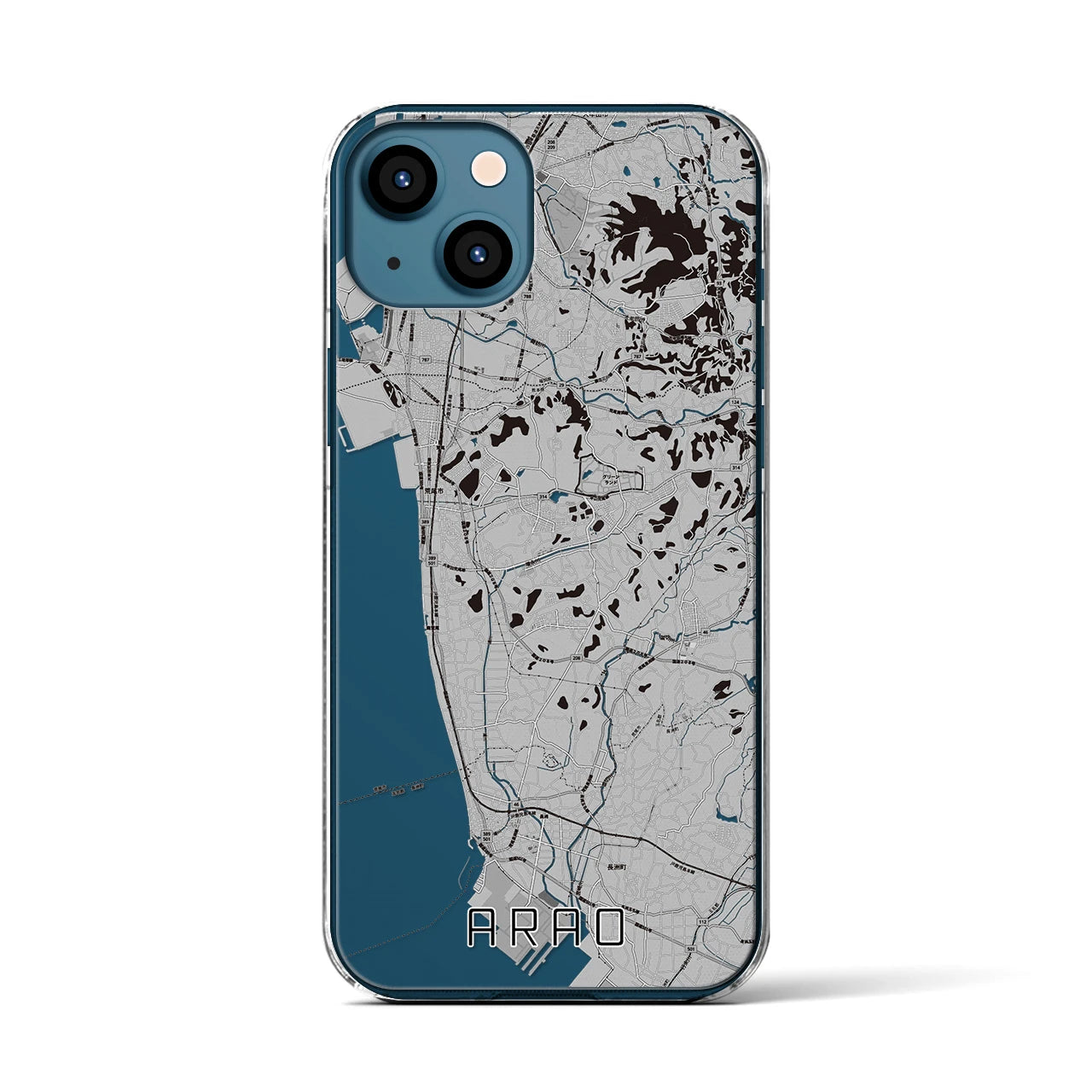 【荒尾(熊本県)】地図柄iPhoneケース(クリアタイプ)