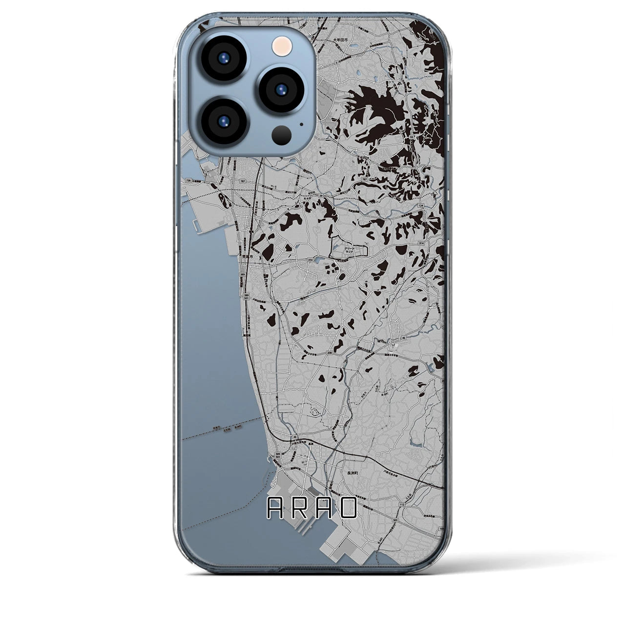 【荒尾(熊本県)】地図柄iPhoneケース(クリアタイプ)