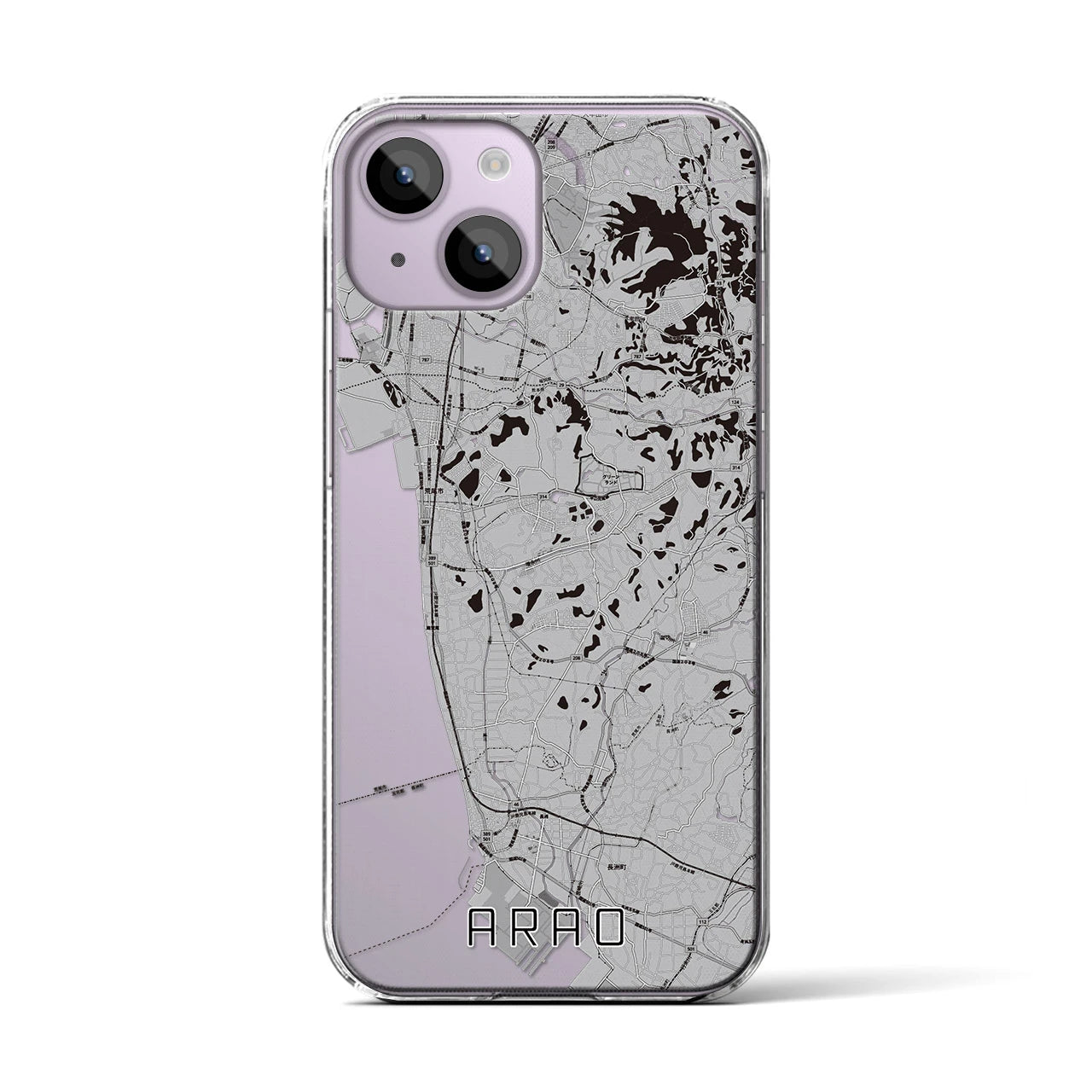 【荒尾(熊本県)】地図柄iPhoneケース(クリアタイプ)