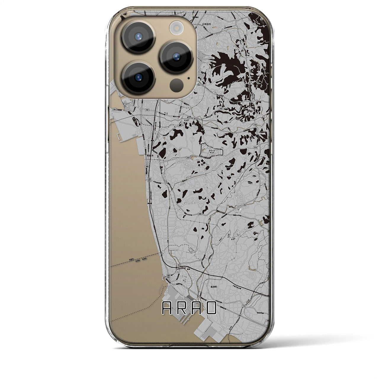 【荒尾(熊本県)】地図柄iPhoneケース(クリアタイプ)