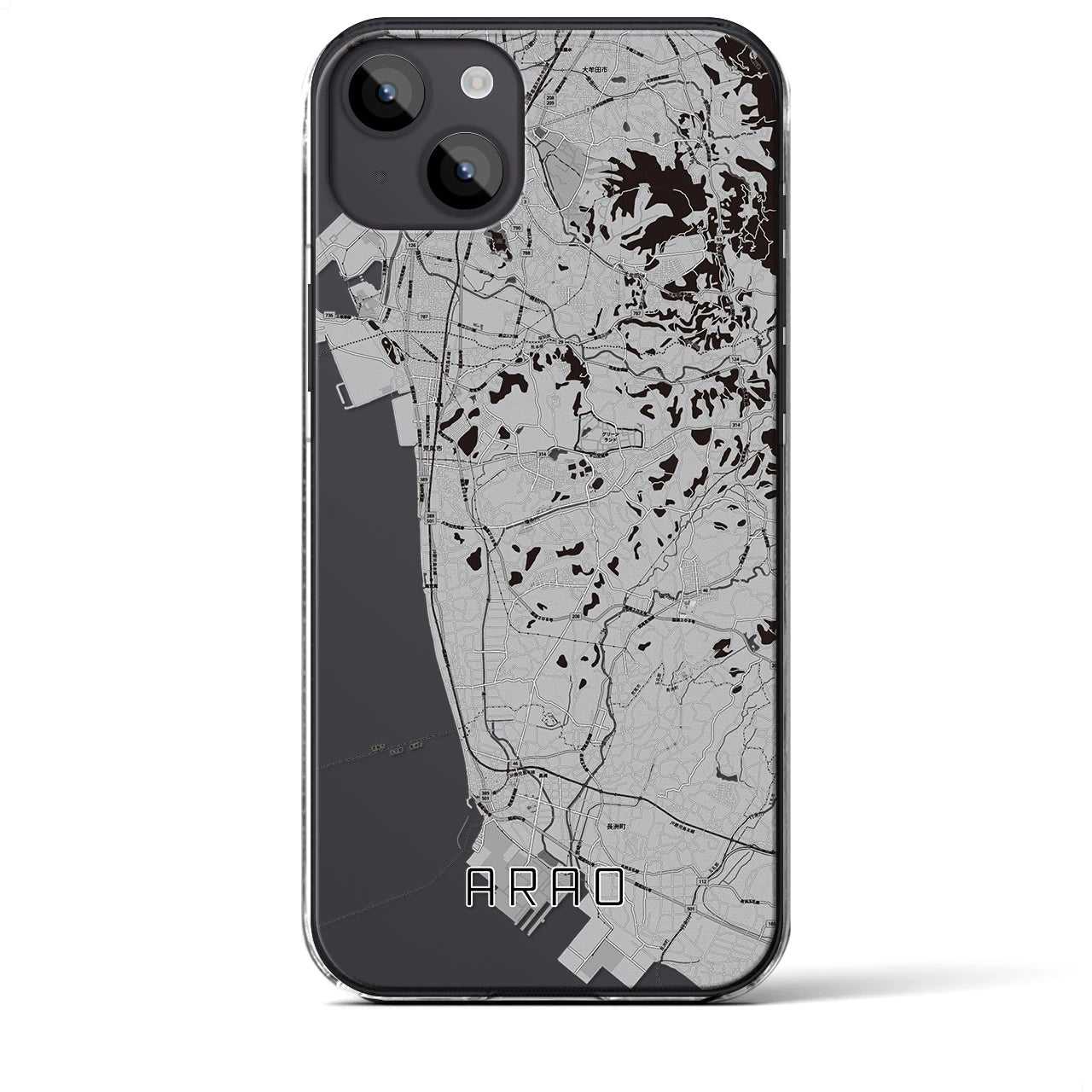 【荒尾(熊本県)】地図柄iPhoneケース(クリアタイプ)