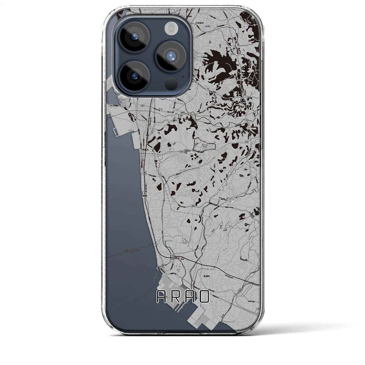 【荒尾(熊本県)】地図柄iPhoneケース(クリアタイプ)