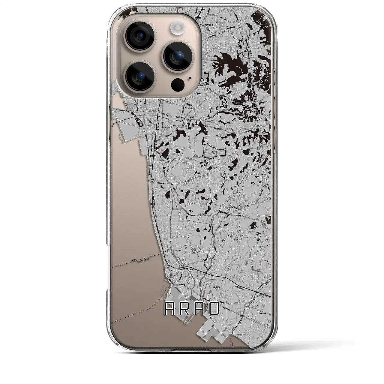 【荒尾(熊本県)】地図柄iPhoneケース(クリアタイプ)
