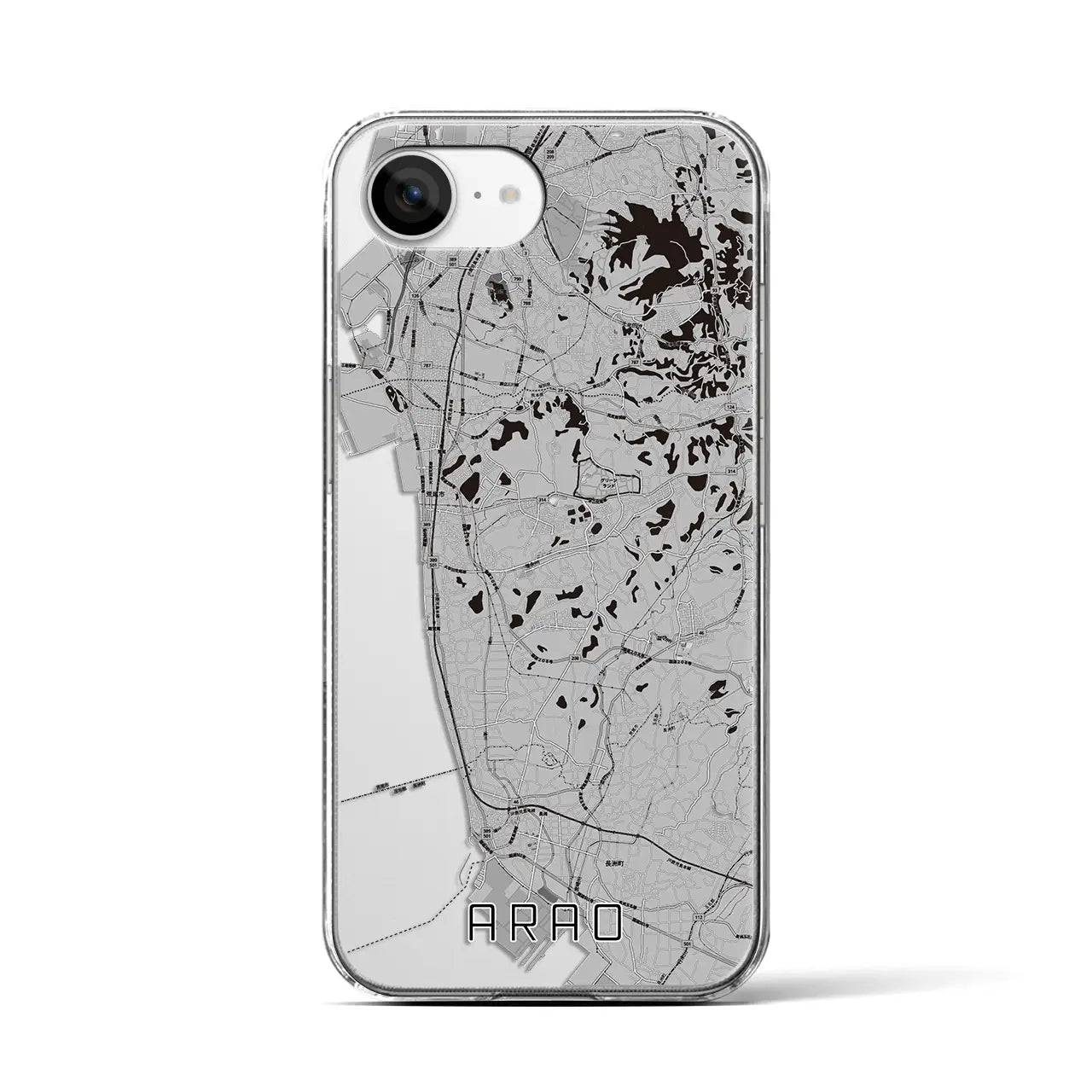 【荒尾(熊本県)】地図柄iPhoneケース(クリアタイプ)