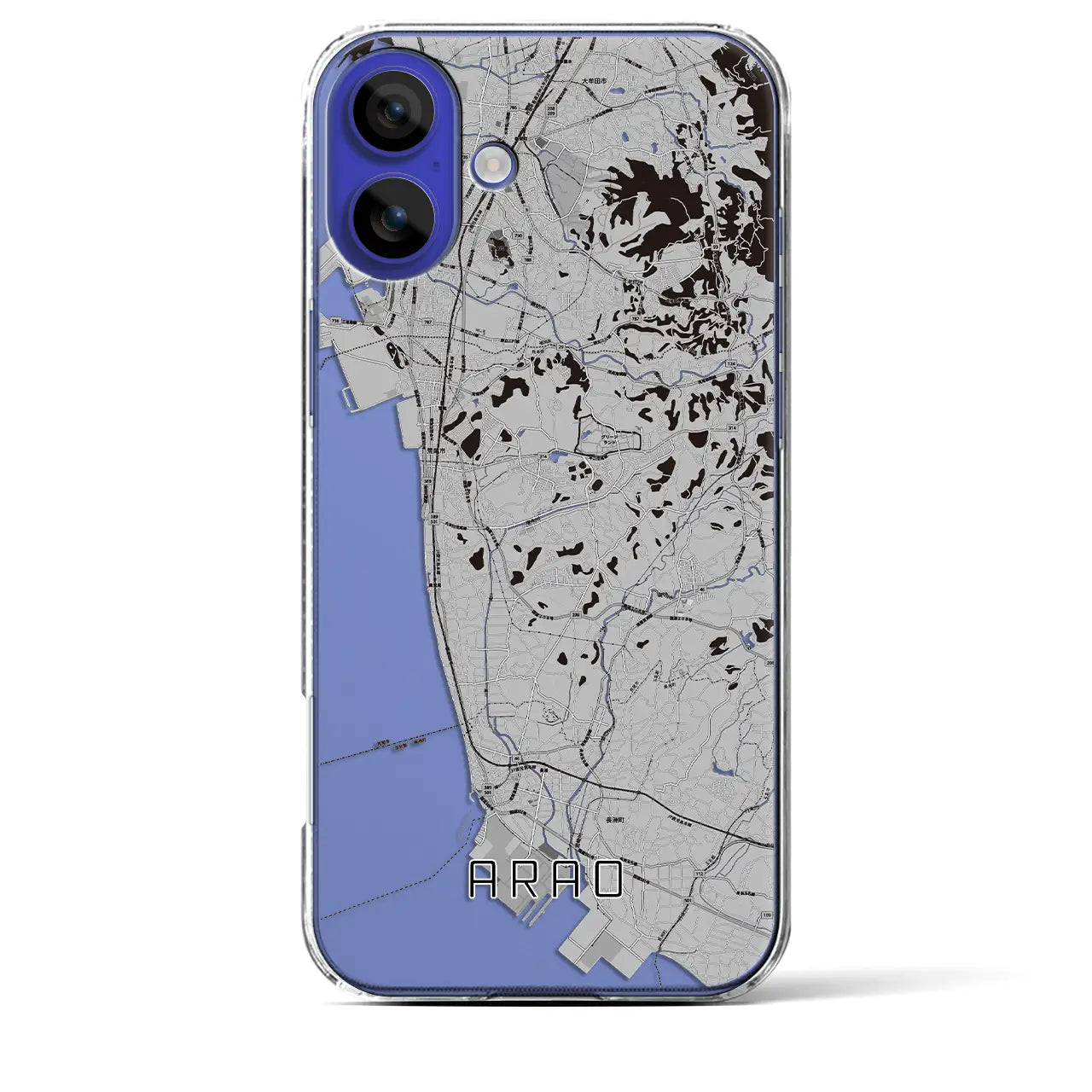 【荒尾(熊本県)】地図柄iPhoneケース(クリアタイプ)