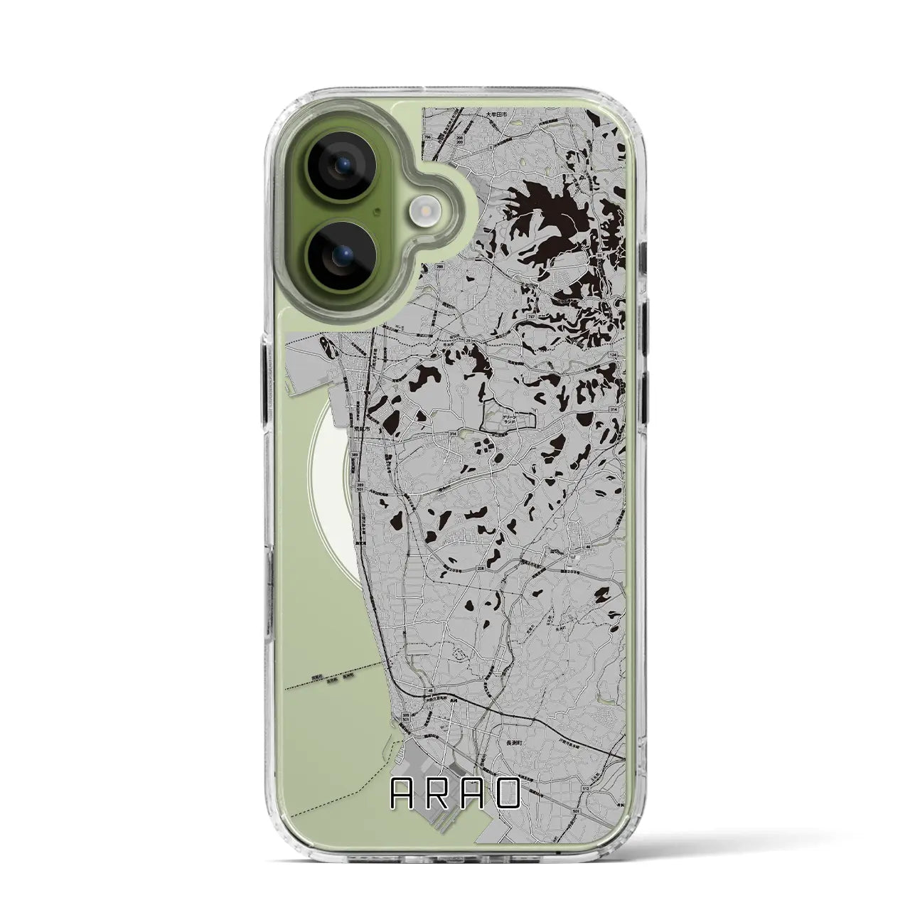 【荒尾(熊本県)】地図柄iPhoneケース(MagSafeタイプ)