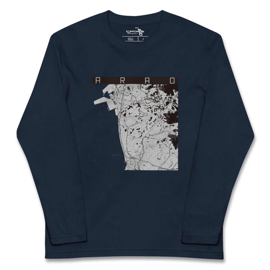 【荒尾(熊本県)】地図柄ロングスリーブTシャツ