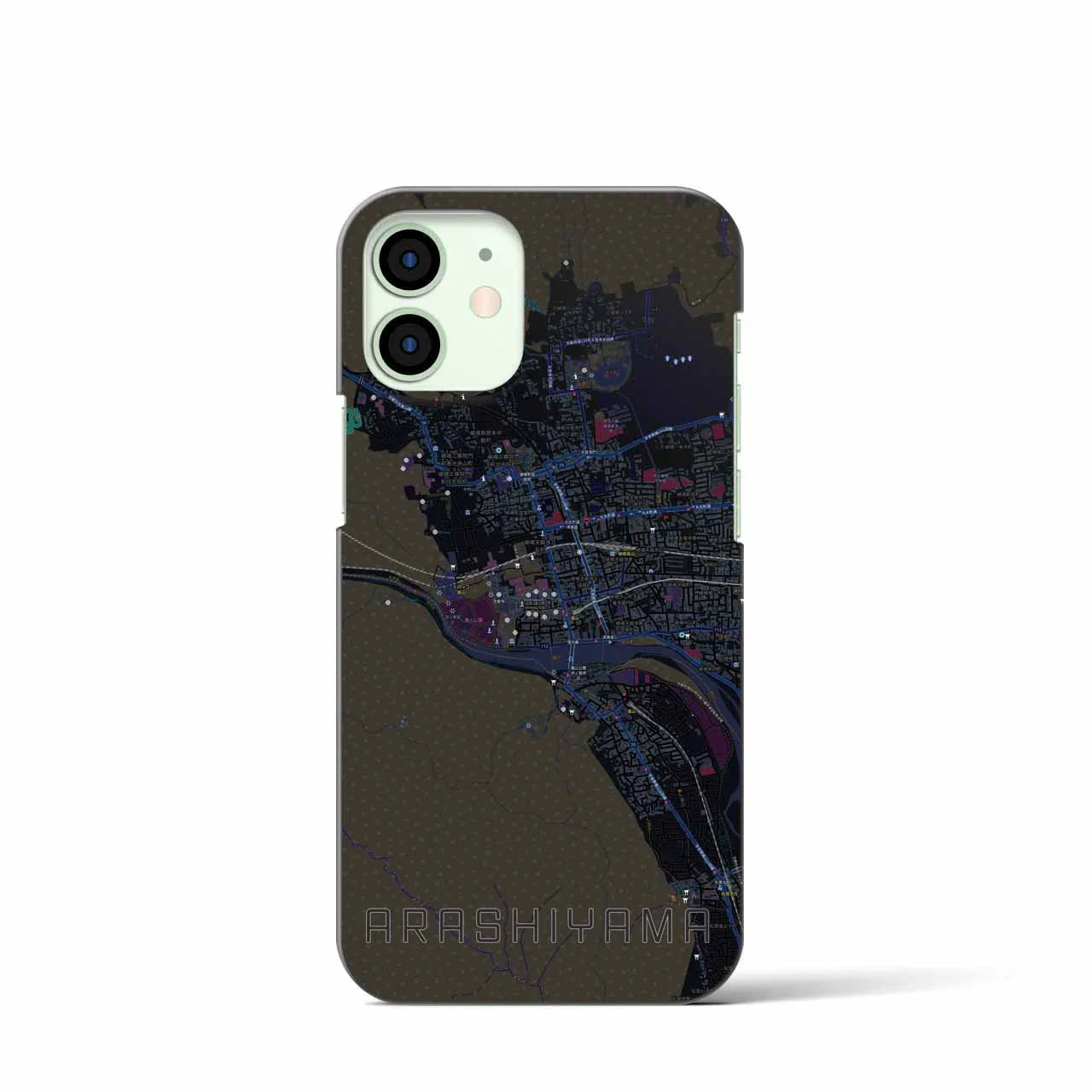 【嵐山(京都府)】地図柄iPhoneケース(バックカバータイプ)