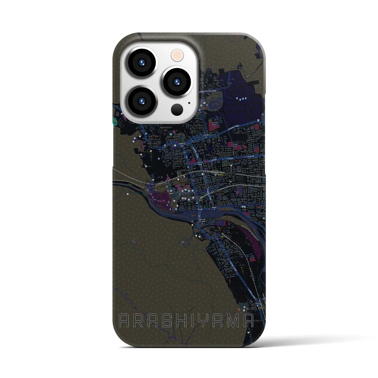 【嵐山(京都府)】地図柄iPhoneケース(バックカバータイプ)
