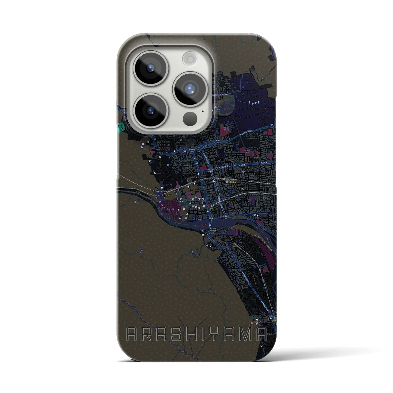 【嵐山(京都府)】地図柄iPhoneケース(バックカバータイプ)