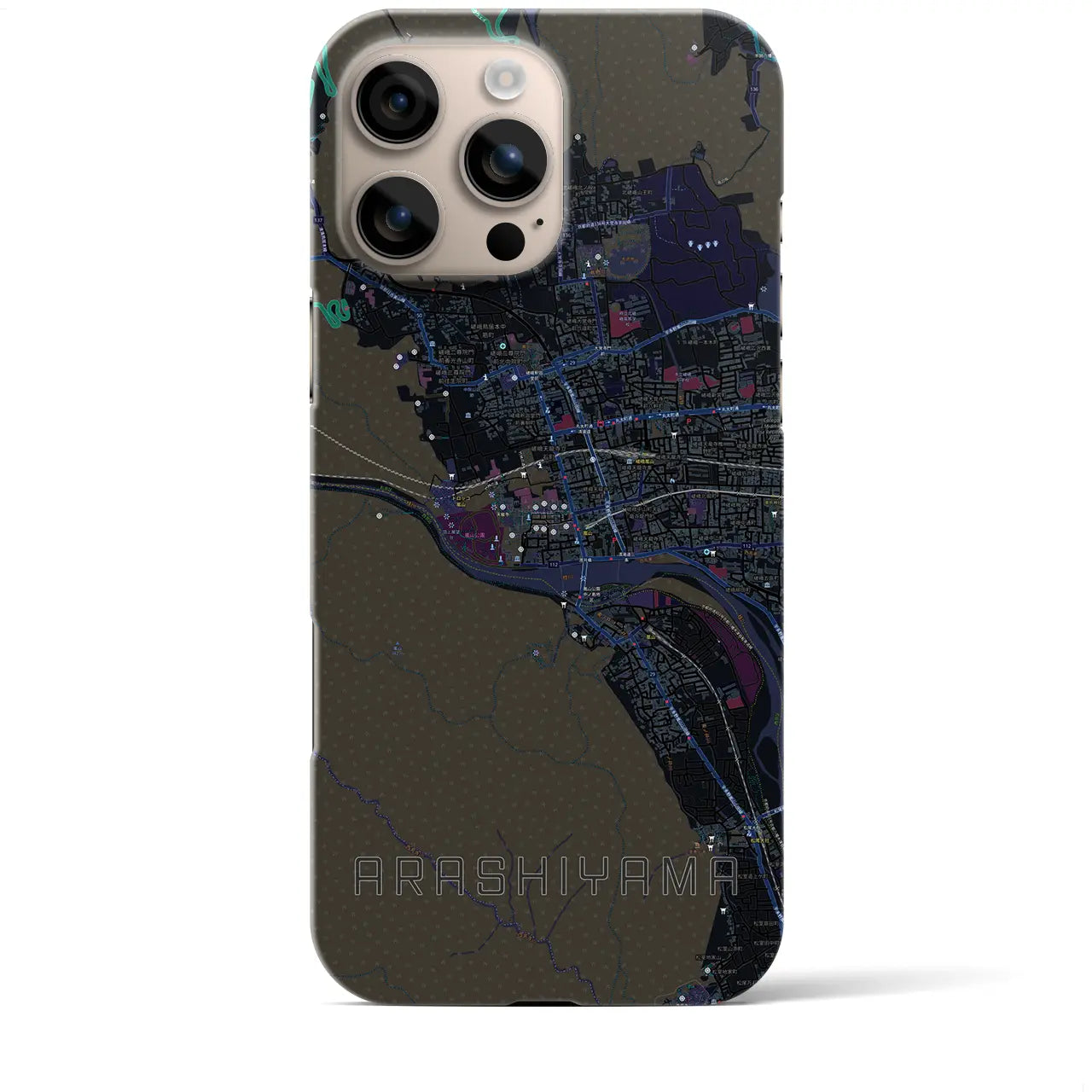 【嵐山(京都府)】地図柄iPhoneケース(バックカバータイプ)