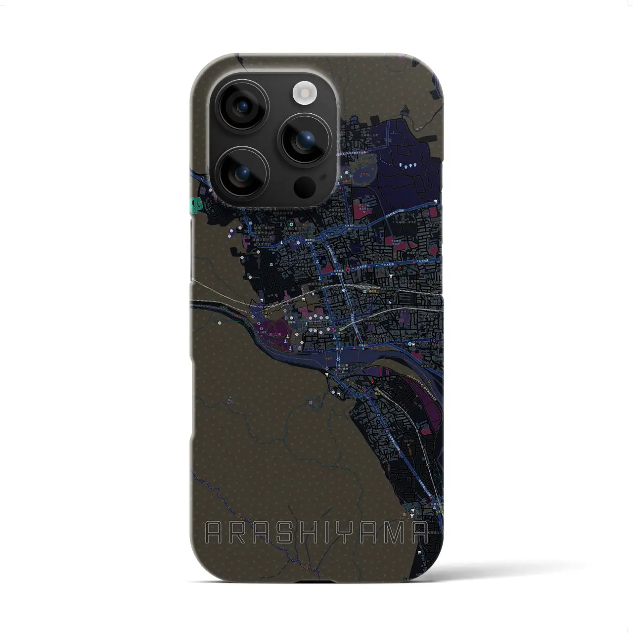 【嵐山(京都府)】地図柄iPhoneケース(バックカバータイプ)