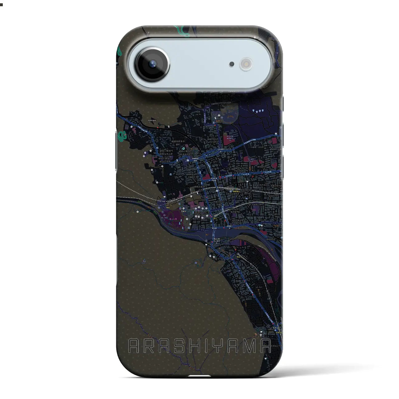 【嵐山(京都府)】地図柄iPhoneケース(バックカバータイプ)