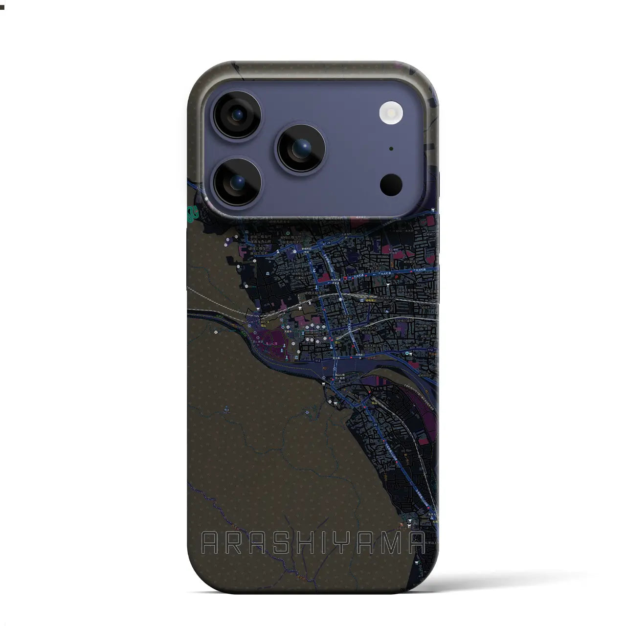 【嵐山(京都府)】地図柄iPhoneケース(バックカバータイプ)