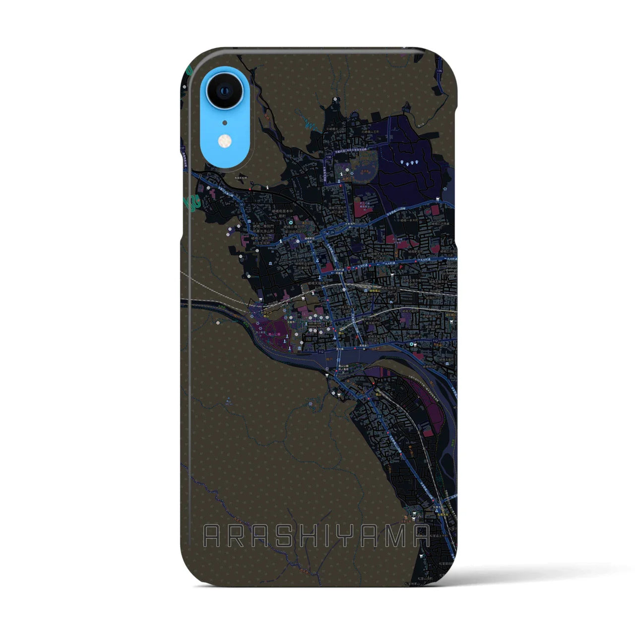 【嵐山(京都府)】地図柄iPhoneケース(バックカバータイプ)
