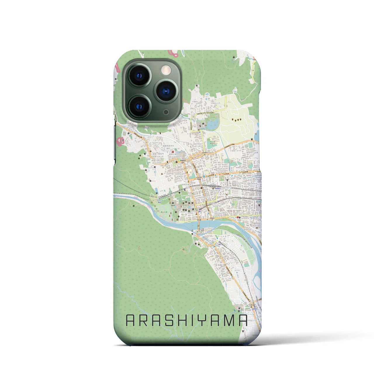 【嵐山(京都府)】地図柄iPhoneケース(バックカバータイプ)
