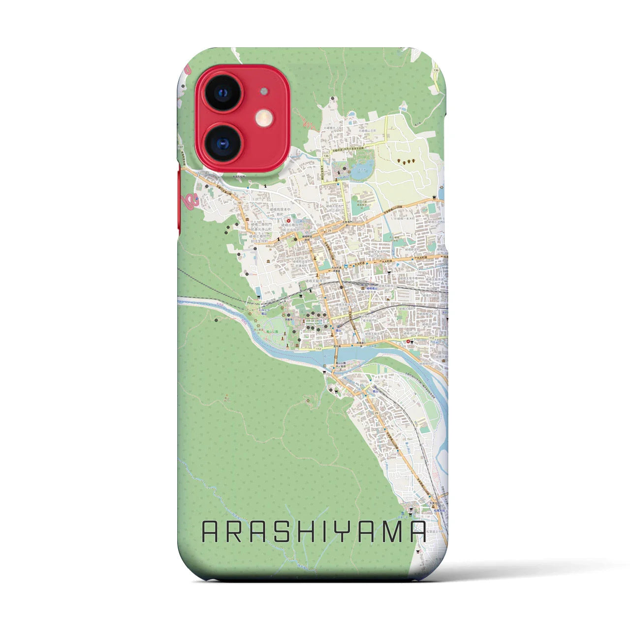 【嵐山(京都府)】地図柄iPhoneケース(バックカバータイプ)