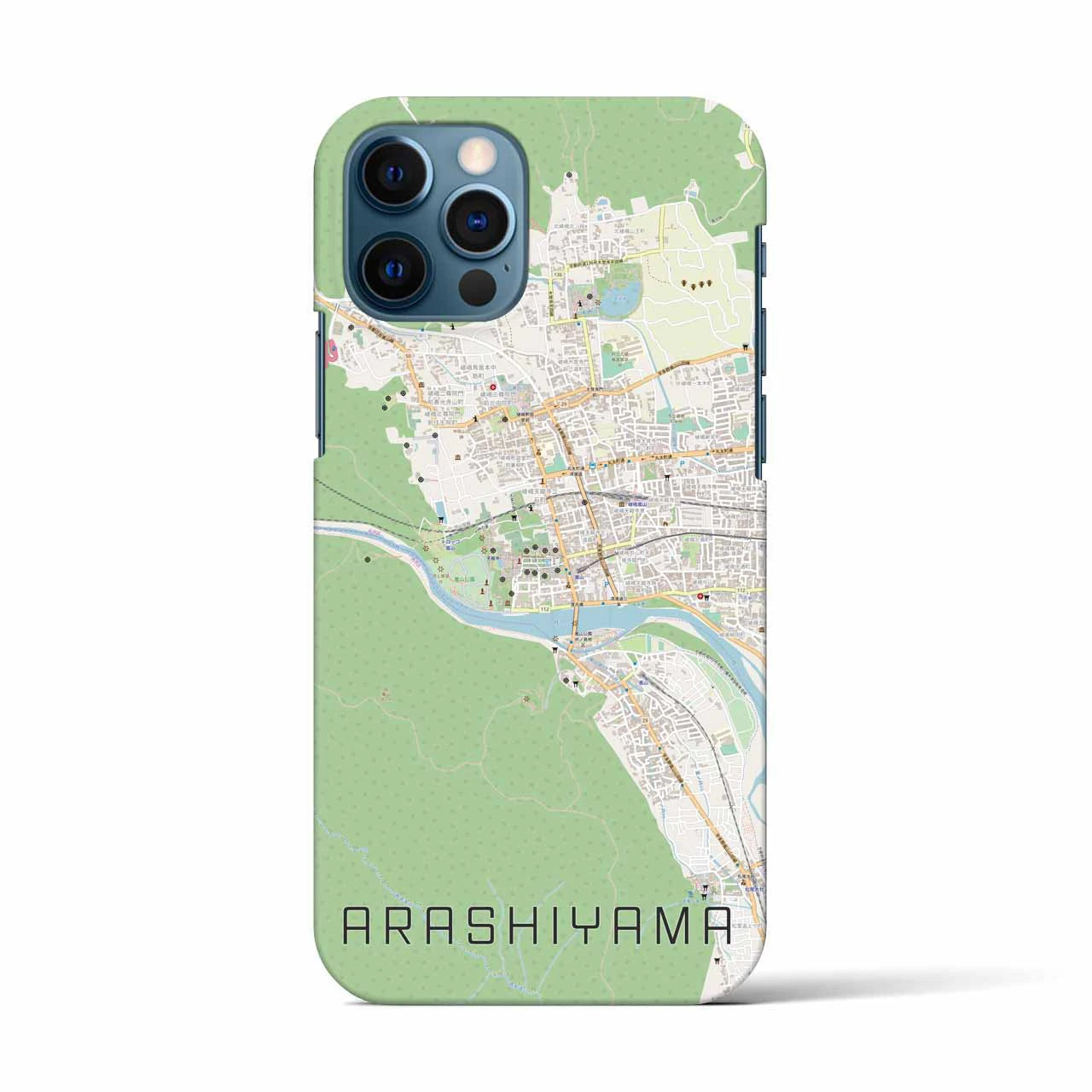 【嵐山(京都府)】地図柄iPhoneケース(バックカバータイプ)