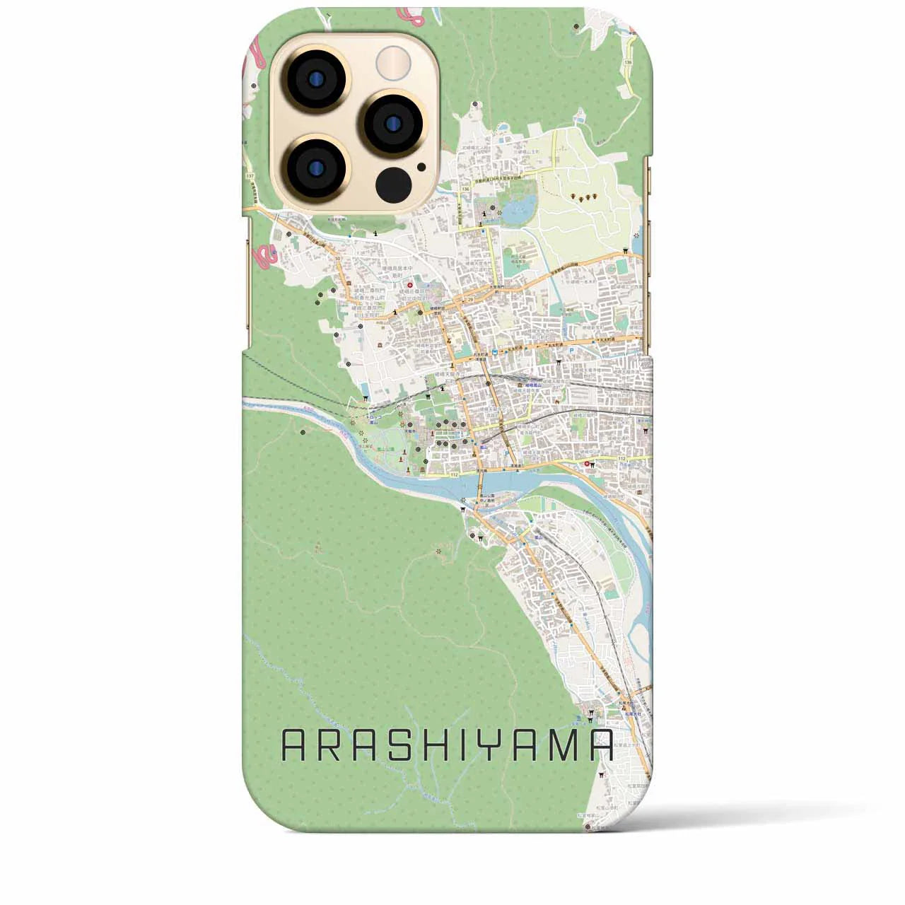 【嵐山(京都府)】地図柄iPhoneケース(バックカバータイプ)
