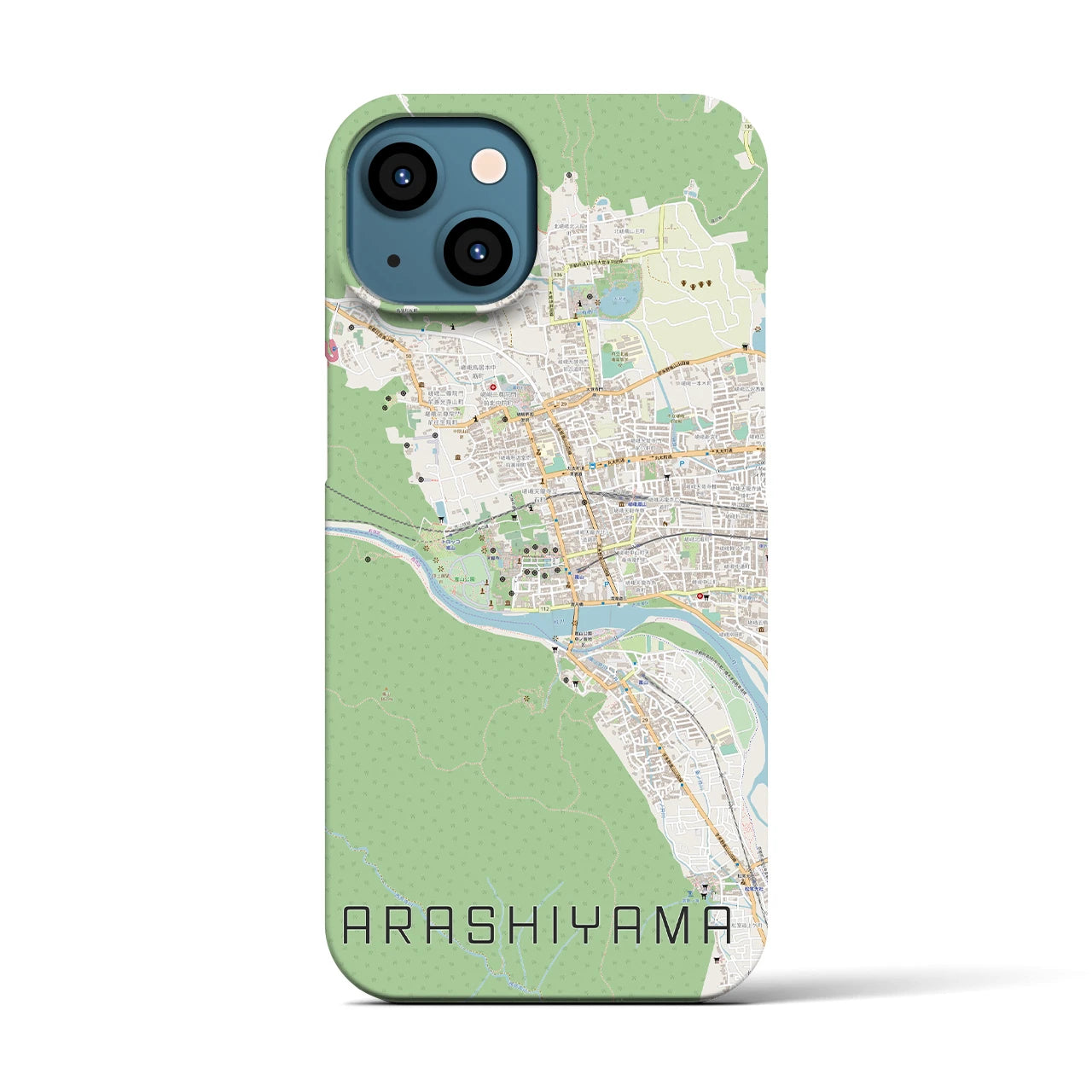 【嵐山(京都府)】地図柄iPhoneケース(バックカバータイプ)