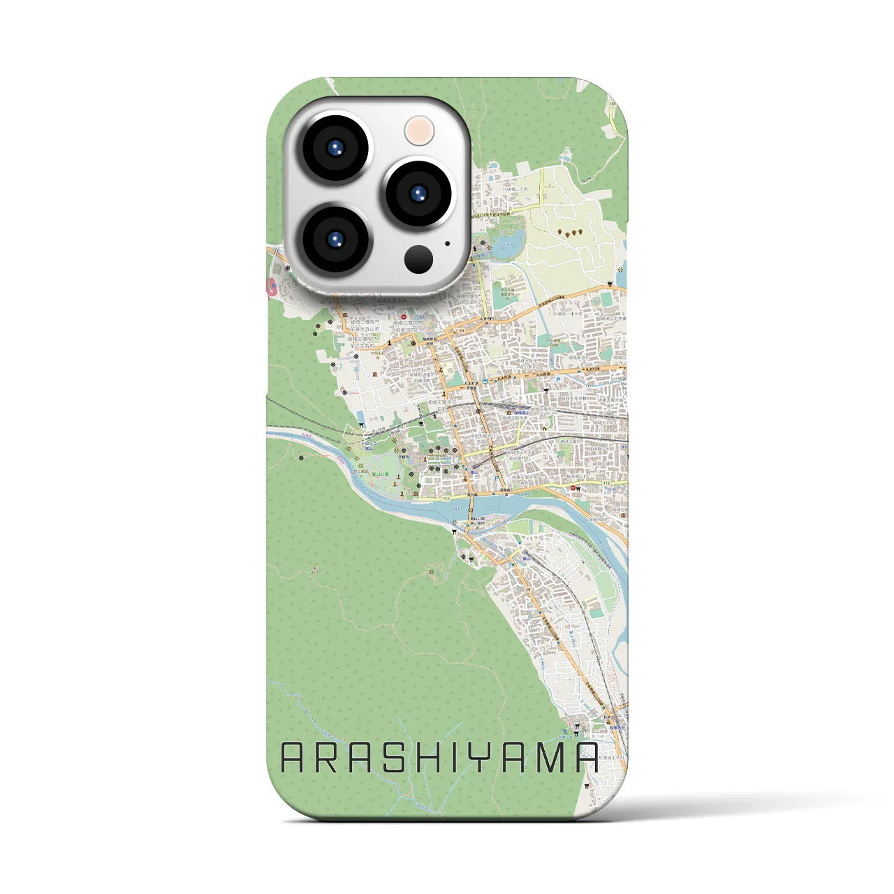 【嵐山(京都府)】地図柄iPhoneケース(バックカバータイプ)