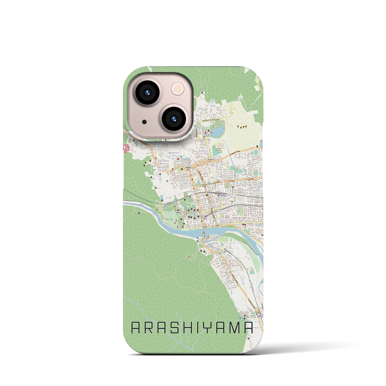 【嵐山(京都府)】地図柄iPhoneケース(バックカバータイプ)